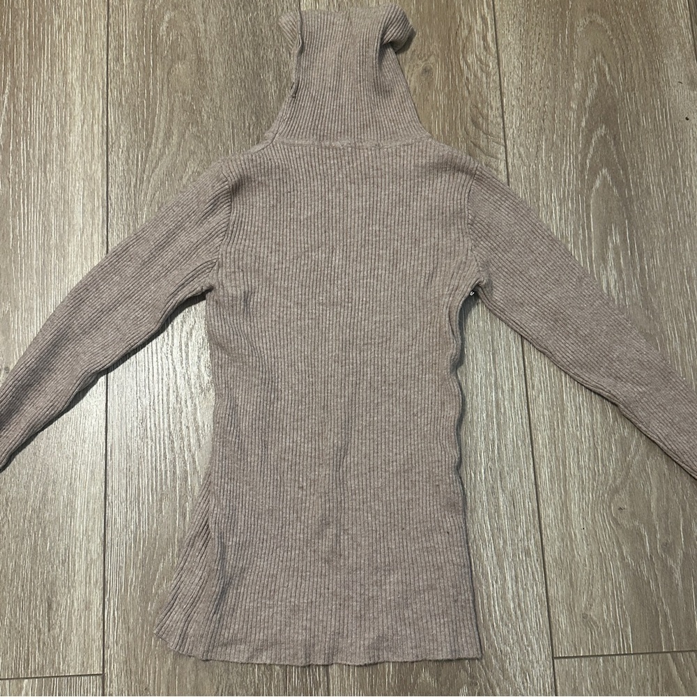 Women’s Taupe Ribbed Turtleneck Sweater
